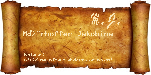 Márhoffer Jakobina névjegykártya